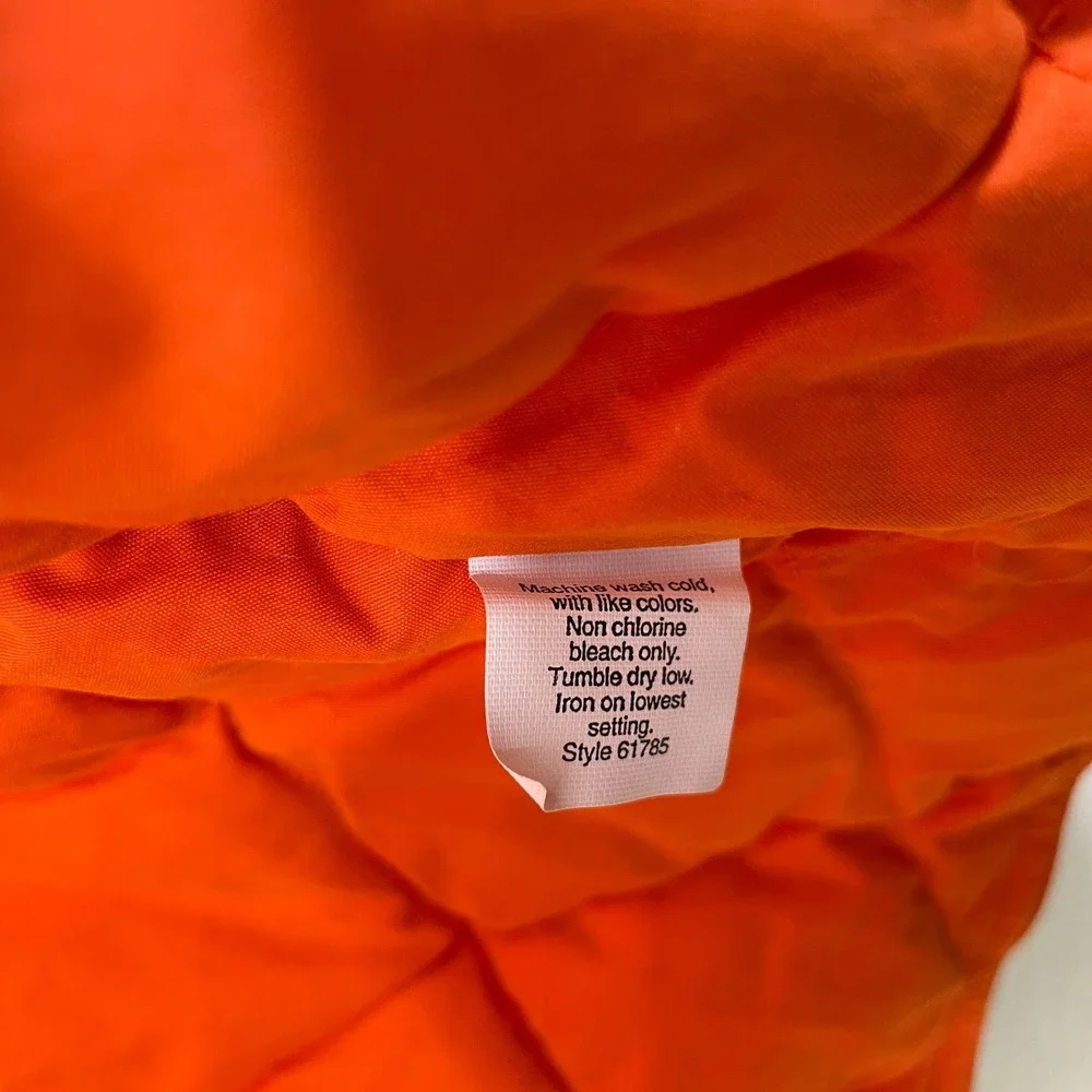 Vtg J Crew Men's L Goose Down Puffer Jacket  Removable Sleeve Brown Orange Y2K‎